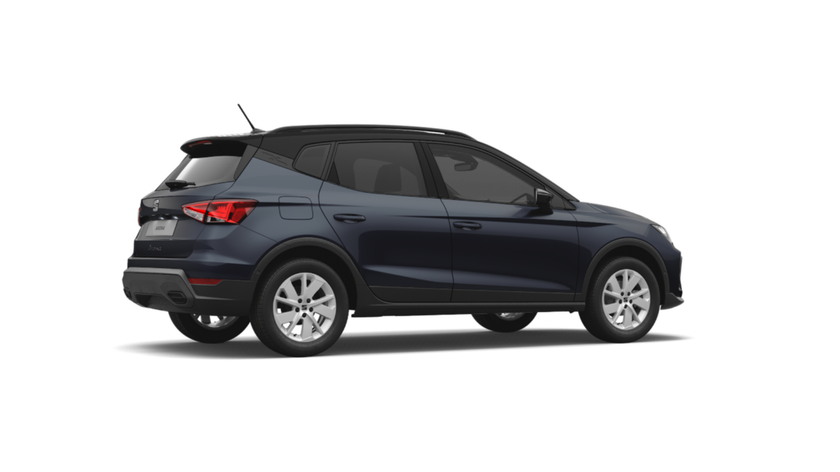 SEAT Arona Play Plus gris – vue de profil arrière